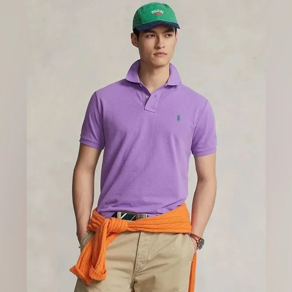 Polo Ralph Lauren Polo Shirt Mens L Purple Classic Fit Short Sleeve Golf Cotton
